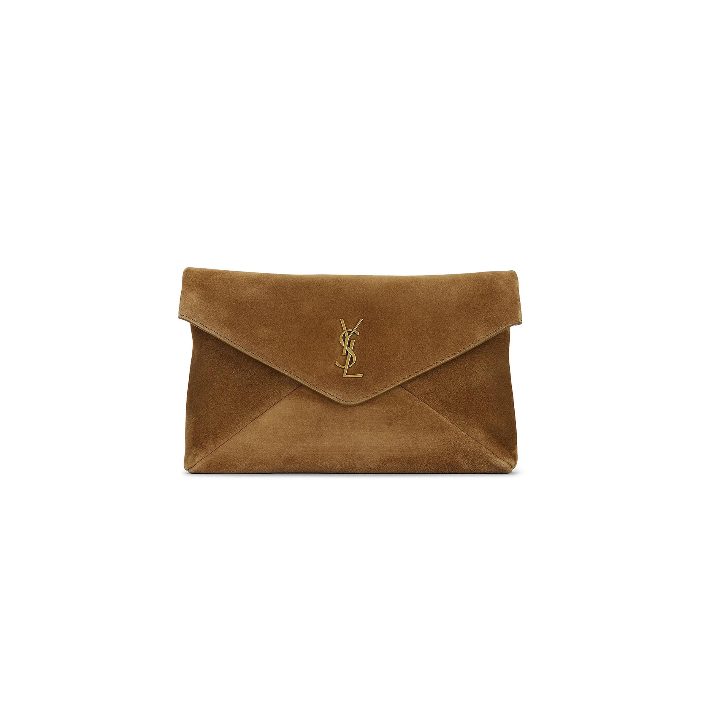 YSL LARGE ENVELOPE FLAP CLUTCH BAG IN SUEDE 769307 (29.5*18*4.5cm)